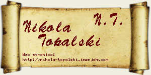 Nikola Topalski vizit kartica